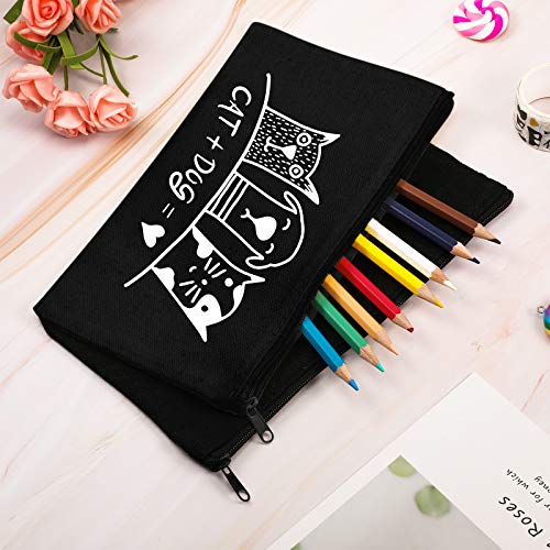 Image of 40 Pieces Canvas Pencil Pouch Zipper Makeup Cosmetic Bags Case Blank Craft DIY Bags Multipurpose Toiletry Stationary Storage Pouch for Women Students Travel School, Black,