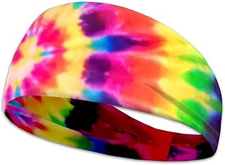 رباط رأس رياضي ملون مصبوغ بالربط للنساء والنساء من كوياوباتي، بتصميم هيبي ملون