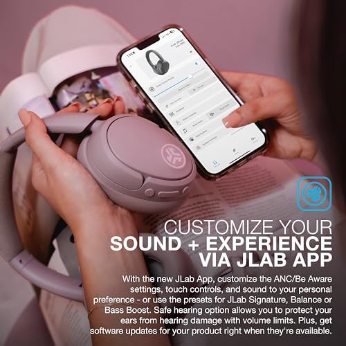 JLab JBuds Lux ANC, Over Ear Headphones, Active Noise Cancelling, Bluetooth, Mauve — view 4
