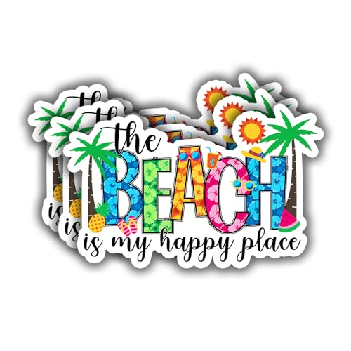Sticker Kindle et bouteille d'eau : lot de 3 autocollants plage résistants à l'eau - 2