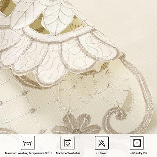 Sourcingmap Round Tablecloth Flower Embroidered Round Table Cover for Holiday Party Wedding, Theme Party Table Decors, Dresser Cover Tablecloth 48" Dia. Waterproof