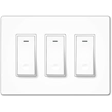 MOES WiFi Smart Light Switch,3 Gang No Screw Panel Smart Life/Tuya App Wireless Remote Control Wall Switch Timer for Lights,Compatible with Alexa,Google Home, Neutral Wire Required, No Hub Required
