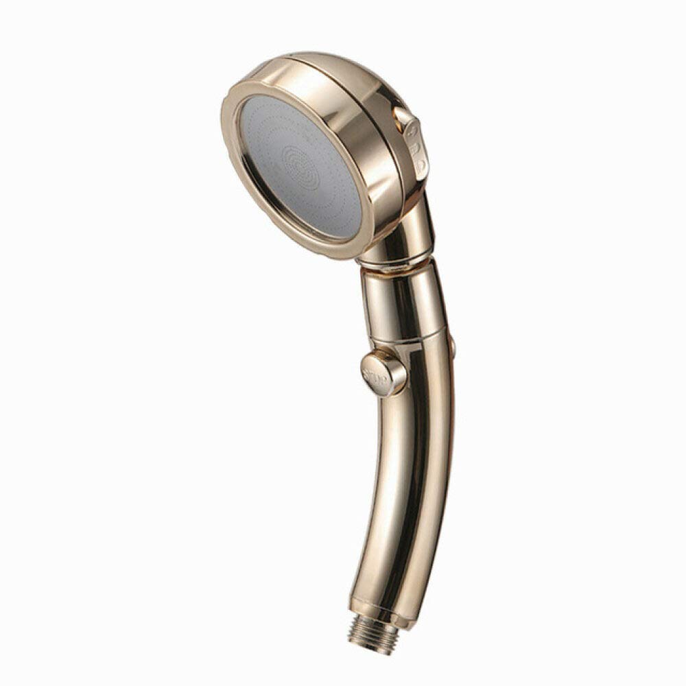 Pommeau de douche rotatif 360° doré avec 3 modes et bouton arrêt