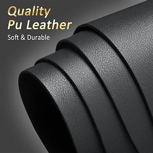 Yonovo 6Pack Faux Leather Placemats Set, Black Oval Round Pu Dinning Table Mats, Wipeable Easy To Clean Stain Resistant Heat Resistant Waterproof Place Mats Durable Plate Mats Nordic Style #TOP3