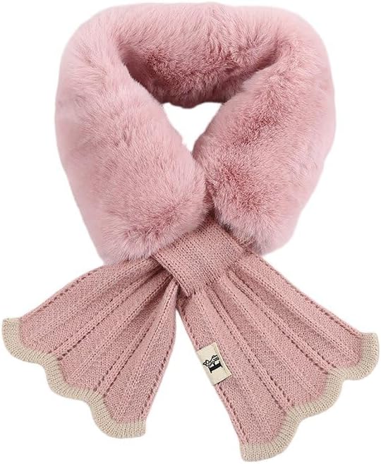 Winter Fluffy Plush Scarf for Women Fur Collar Scarves for Cold Weather Neck-Warmer for Big Kids