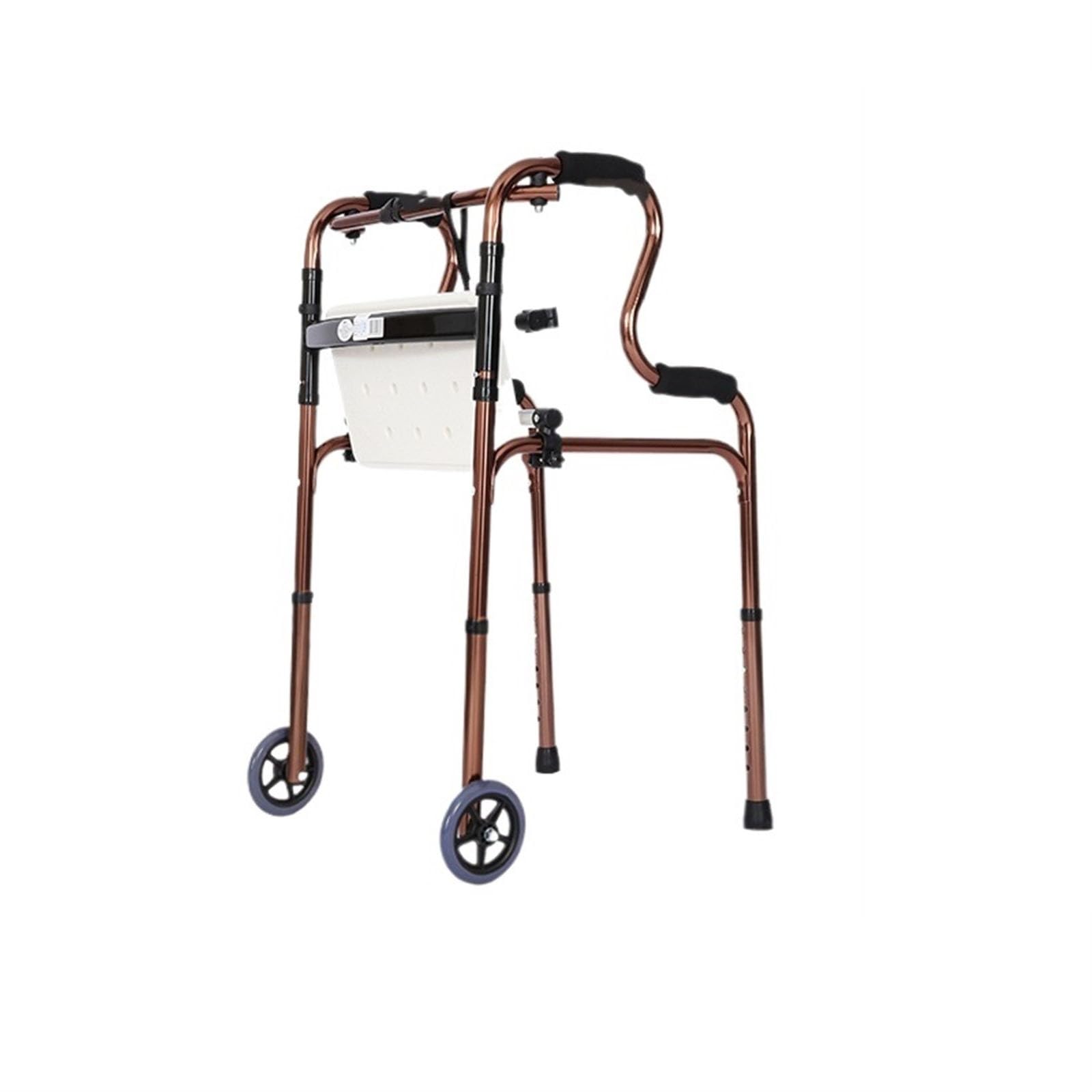 Andador para Ancianos Andadores con Ruedas for Personas Mayores, Ayuda for Caminar con Asiento y Brazos Ajustables, Andador médico Plegable de Aluminio Andador Ligero