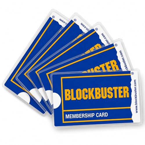 Novelty Blockbuster Membership Cards 5 Pack Laminated | Retro Movie Night Collectible Gift | Nostalgic Vintage Memorabilia Stocking Stuffer