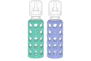 Lifefactory 9oz Glass Baby Bottles for Healthy Hydration