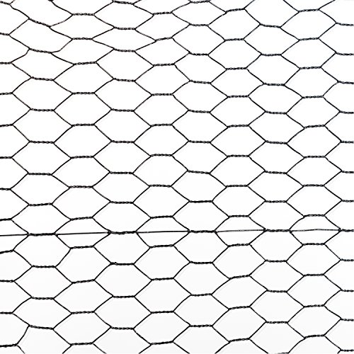 Fencer Wire 20 Gauge Black Vinyl Coated Poultry Hex Netting With 1 Inch Mesh (6 Ft. X 150 Ft.) #TOP4