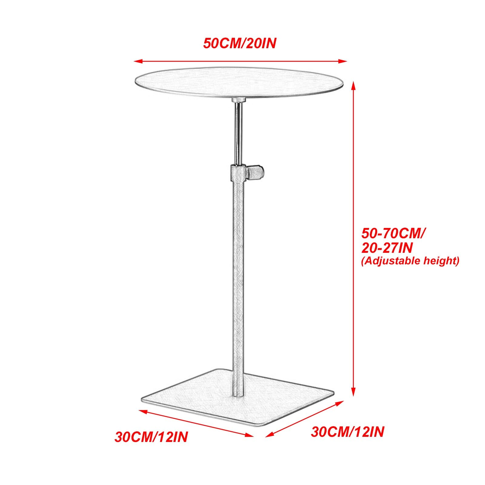 Tavolino Bar, Tavolo Bar Regolabili in Altezza, Materiale in Acciaio Inossidabile, Adatto per Sale da Pranzo, Bistrot, Soggiorni(Gold,50CM/20IN)