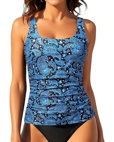 Image of Aqua Eve Tankini Tops for Women Swimwear Top Only Tummy Control Bathing Suit Top No Bottom (Available in Plus)