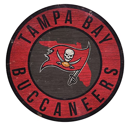 Fan Creations Tampa Bay Buccaneers Wood Sign 12 Inch Round State Design