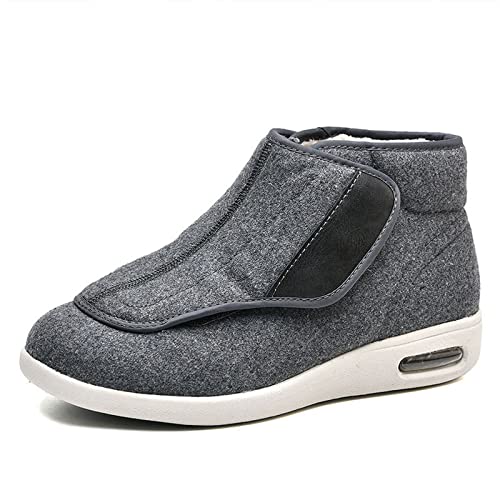 Warme Wolle Stiefel Casual Orthopädie Breite Füße Geschwollen Schuhe Daumen Eversion Weichen Komfort Anpassen Diabetiker Erholung Walking Schuhe,Grau,42 Cover