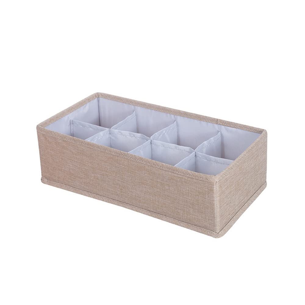 Aufbewahrungsboxen, 2 Stück, Krawatten-Organizer, 8 Zellen, Unterwäsche, Höschen, Socken, Aufbewahrungsbox für Kleidung, Socken, Krawatten (Farbe: Grau, Größe: Einheitsgröße) (Khaki,