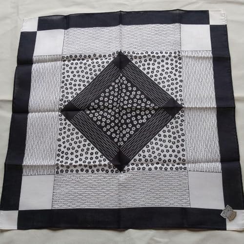 Tomita Some Kogei Edo Komon hand stencil-dyed fine all-over komon pattern silk pocket square from Tokyo