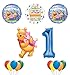 Mayflower Products Winnie the Pooh, Piglet and Friends 1st Birthday Party Supplies and Balloon Bouquet Decorations
