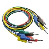 messleitung 4 mm verlängerung  MagiDeal 5 Stück 5 Farben 4mm Multimeter Bananastecker zu Bananenstecker Kabel Test Kabel prüfkabel,120cm,aus silikon