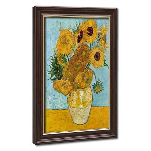 Toile tournesols Van Gogh pour habiller un mur vide de salon avec cadre inclus