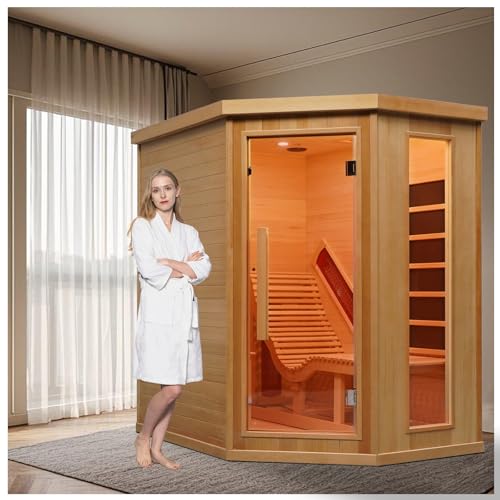 Smartmak Far Infrared Wood Sauna, 1 or 2 Person Full