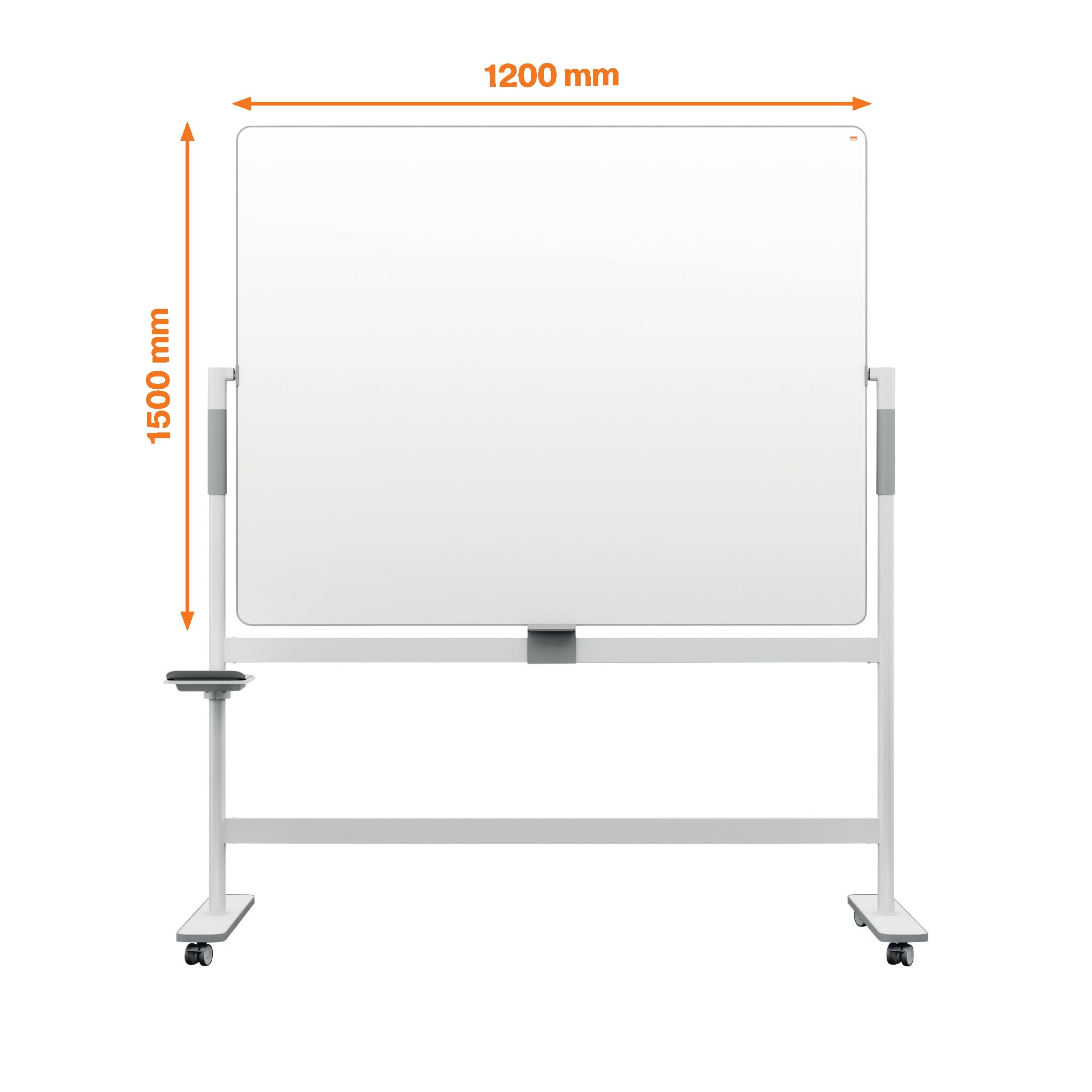 Nobo Move & Meet Doppelseitig drehbares Whiteboard, 1500 x 1200 mm, Pinnwand-Magnettafel mit Ständer & Trocken abwischbarer Oberfläche, 360° Horizontalem Schwenkpunkt & Zentralverriegelung, 1915645