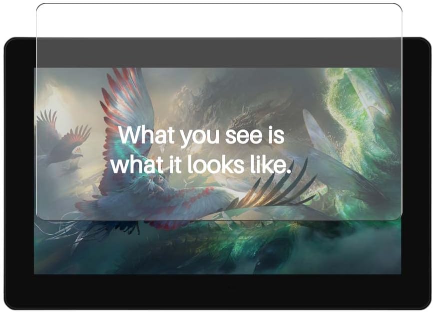 Tempered Glass Screen Protector Film, compatible with HUION Kamvas Pro 16 Plus GT1562 Graphics Drawing Tablet 15.6" (Active Area Cover Only) Protective Protectors Guard new version