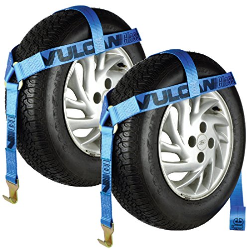 VULCAN Wheel Dolly Tire Harness with Flat Hooks - Bonnet Style - Classic Blue - 1,665 Pound Safe Working Load - 2 Pack by VULCAN - Used condition - US$32.45