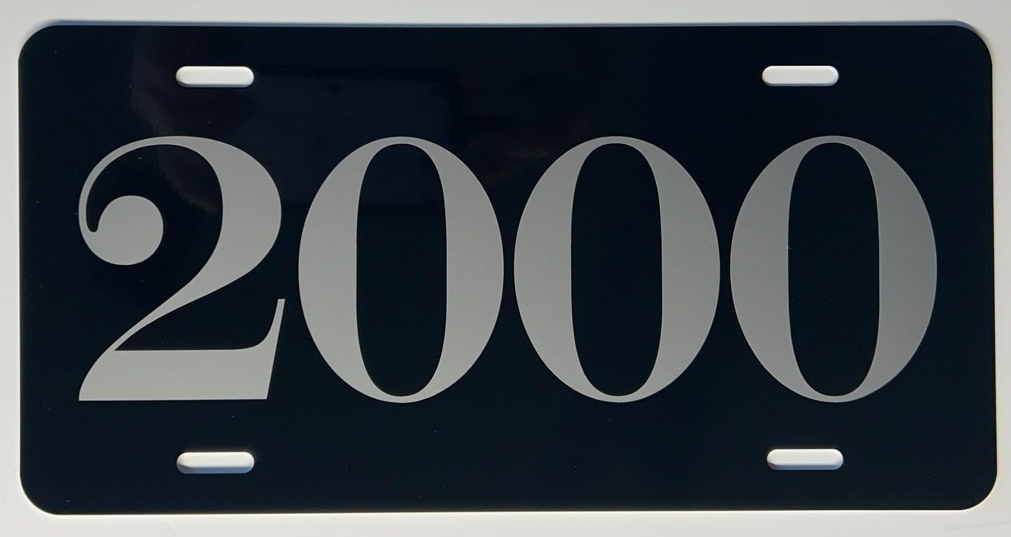 Placa de matrícula metálica de 2000 años, 6 x 12 pulgadas, se adapta a Ford Chevy Dodge Chrysler Pontiac VW Camaro Z28 Mustang SSP Corvette Firebird