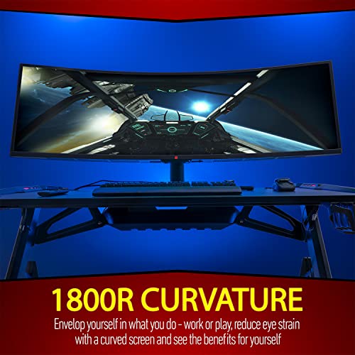Deco Gear 49" Curved Ultrawide 5K Dqhd Gaming Monitor, 32:9, 120 Hz, 101% Ntsc 100% Srgb, Adjustable, Home Office And Entertainment Workstation #TOP4