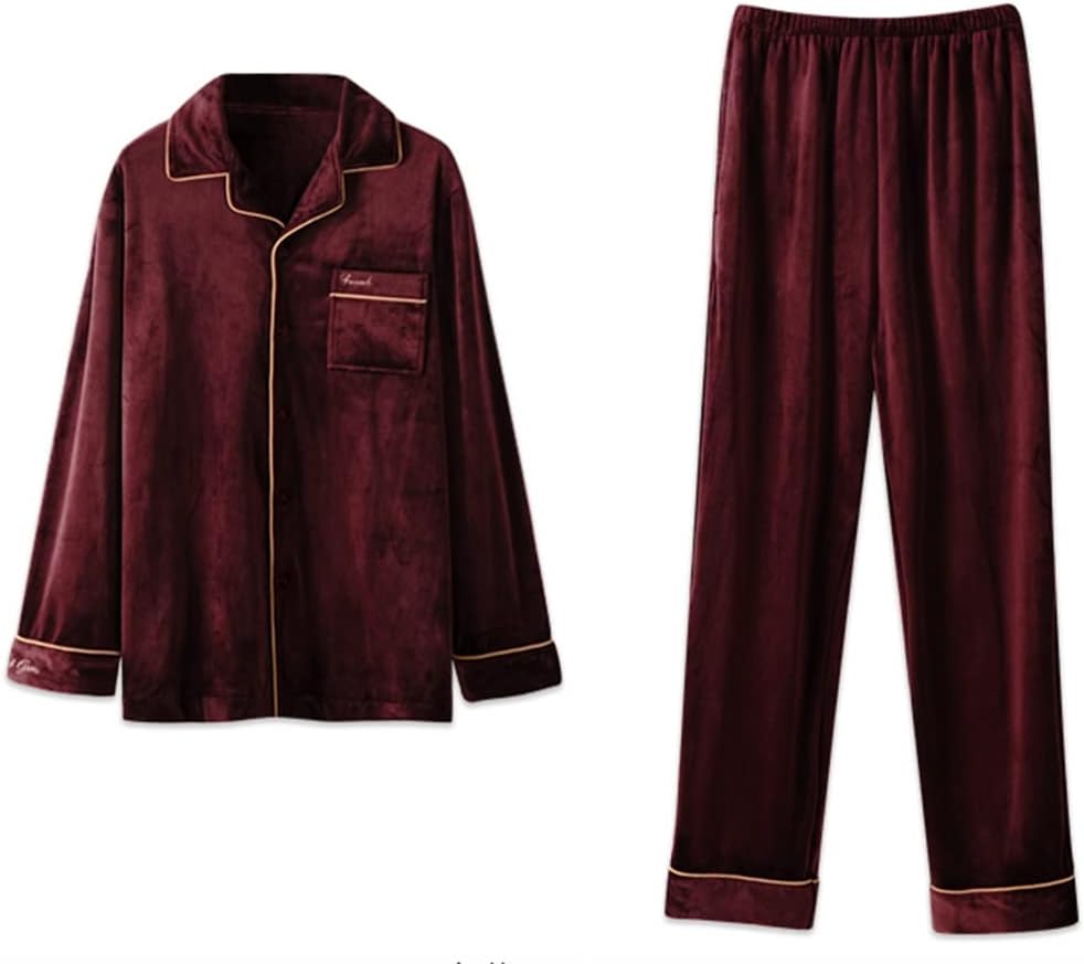 Thickening and Fleece Men's Winter Large Size Autumn and Flannel Home Clothes