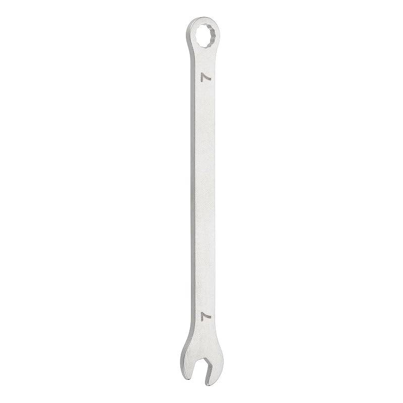 HARFINGTON Chave Combinada Ultrafina 7 mm em Aço Inoxidável, Boca Aberta e Estriada de 12 Pontos, 12,5 cm