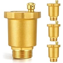 4Pcs Brass Automatic Float Valve Air Release Vent Valves 1/2In and 3/4In Male Thread 232 PSI High Pressure Rating Water Separation Disc Float Valve for HVAC Radiator Boiler Heat Systems1/2