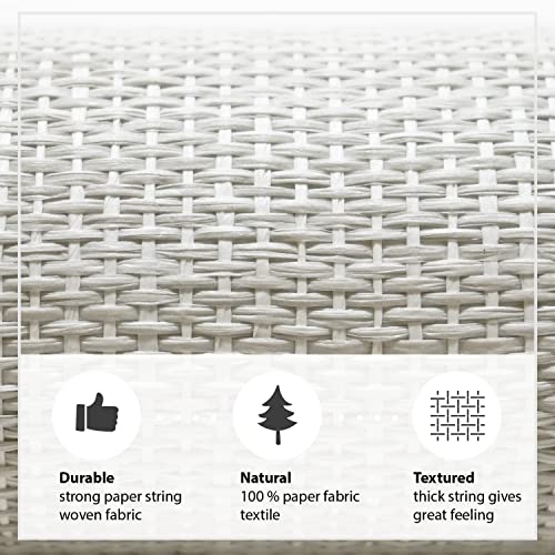 Ansehan Wallcovering W411 Marbletile Collection 36" W X 8 Yard L, Natural Paper Weave Grasscloth Modern Texture Wallcovering For Living Room Bedroom Feature Wall, Grey/Ivory White #TOP5