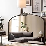 Besdomus Espejo negro arqueado vintage: 40 x 30 pulgadas, decoración del hogar para