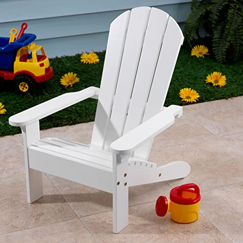 KidKraft Wooden Adirondack Children's Outdoor Chair, Kid's Patio Furniture, White, Gift for Ages 3-8 by KidKraft - Image 5