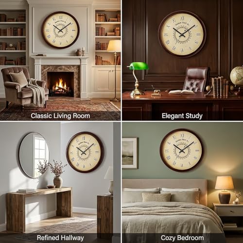 Image of RANDOM 12-inch Plastic & Glass Decorative Wall Clocks for Home,Living Room, Lobby, Kitchen, Plastic Analog Stylish Wall Clock