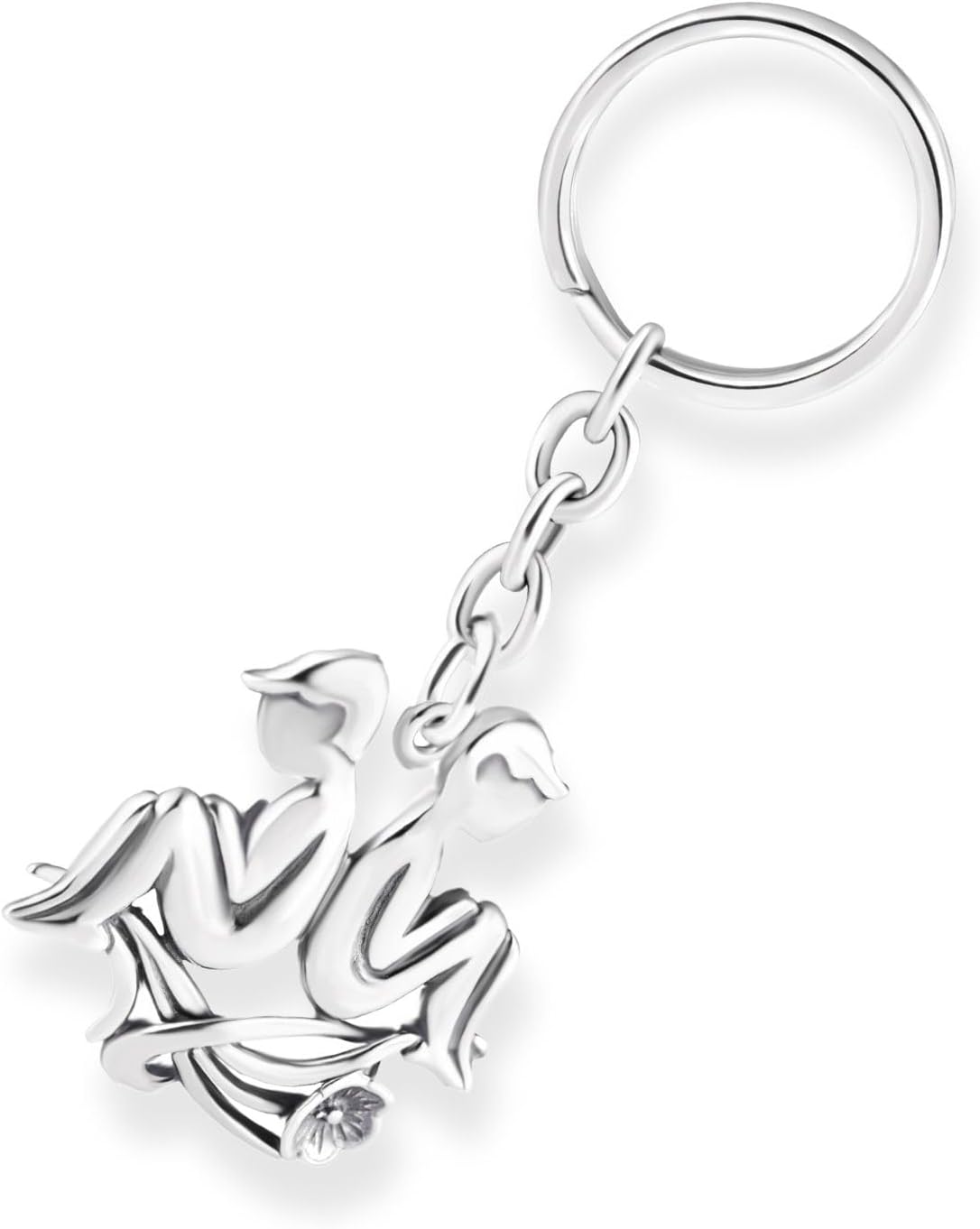 STERLL man Keychain Astrological Sign Gemini Sterling Silver 925 Oxidized Jewelry Pouch the Best Men's Christmas Gifts