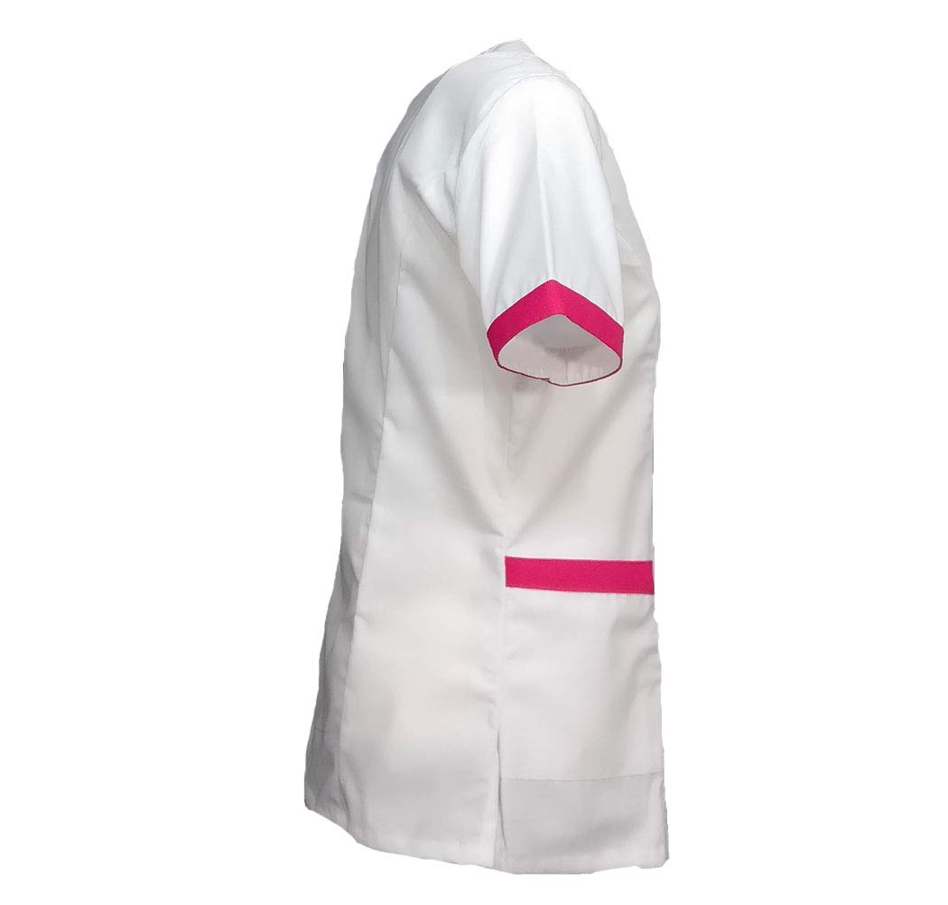 Fratelli ditalia Women's Gown Beautician Massage OSS Hairdresser Teacher School Kindergarten Work, White - Image 2