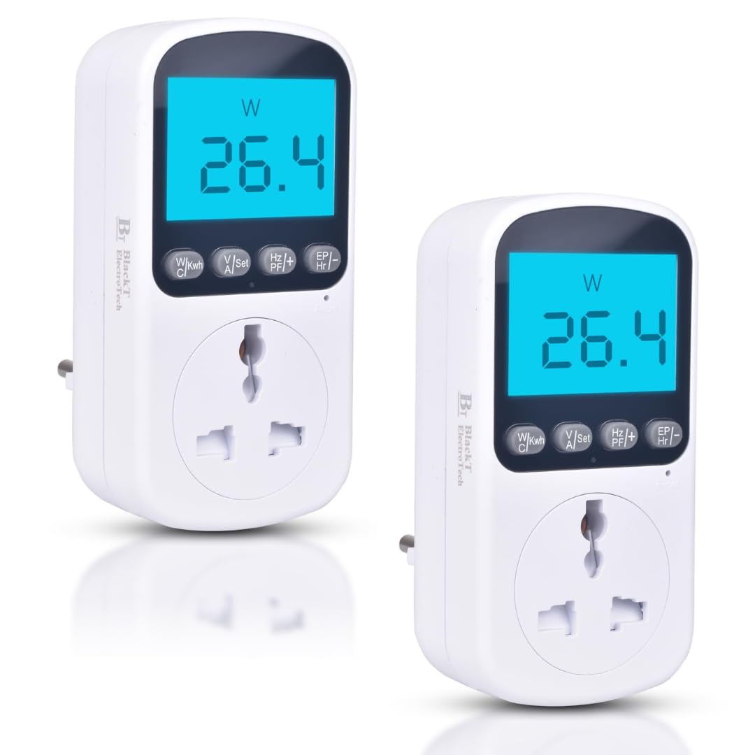 Blackt Electrotech (BT72PM) Digital Electricity Usage Monitor Plug – Power Meter with LCD Display for Watts, Voltage, Amps, and Energy Cost Calculation (16A, 3680W, 230V) (2)-image-26