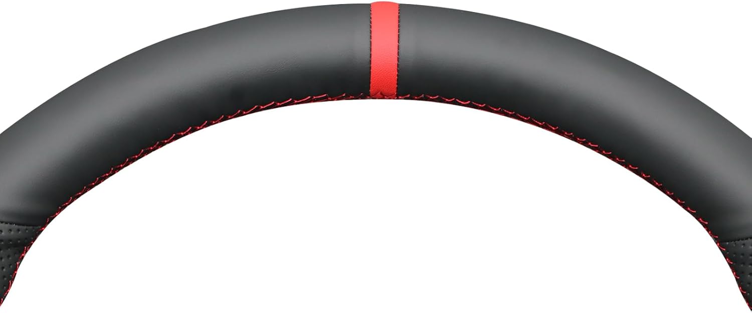 MEWANT Steering Wheel Cover Compatible with Toyota Tacoma 2024 / Tundra 2022-2024 / Sequoia 2023-2024 Hand-Stitched Microfiber Leather Steering Wheel Wrap