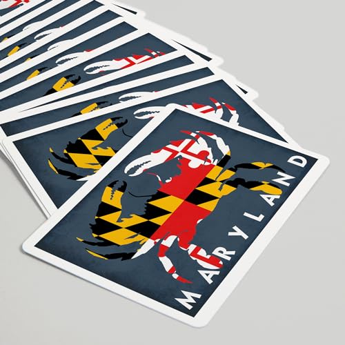 Lantern Press Maryland, Crab Flag, 52 naipes poker miniatura 5