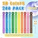 Baegzgx 300Pcs Mini Bubble Wands, Assortment Party Favors Toys for Kids Child, 10-Color Wands Summer Beach Pool Toys, Christmas Celebrations, Thanksgiving New Year, Themed Birthdays, Weddings
