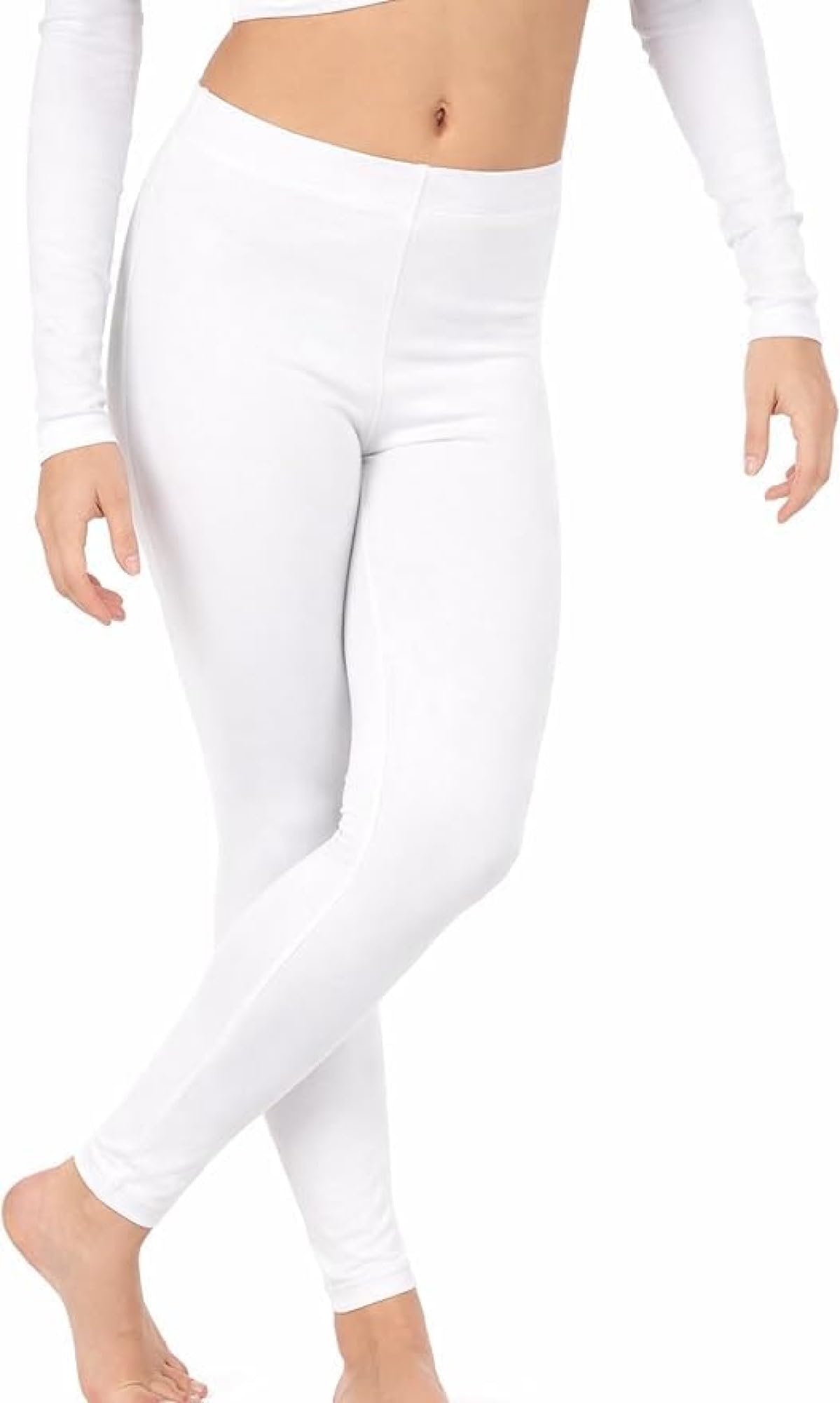 KIKFIT Women’s Stretch Gym Leggings Flexible Yoga Pants Running Fitness Workout Tights (as8, Regular, Regular, White 2XL)