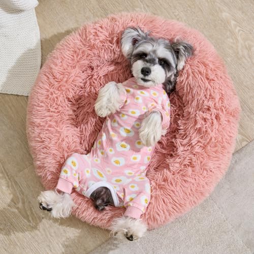 Image of Dog Recovery Suit Female Male Small Medium Dogs,Dog Surgical Recovery Suite Bodysuit After Surgery Puppy Cat Long Sleeve Onesies Bodysuit After Surgery Wound Protective (Pink Eggs, L)