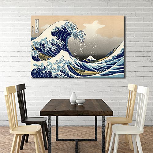 Wieco Art Great Wave Of Kanagawa Katsushika Hokusai Extra Large Modern Gallery Wrapped Giclee Canvas Prints Abstract Seascape Sea Artwork Pictures Paintings On Canvas Wall Art For Home Decor Xl #TOP3