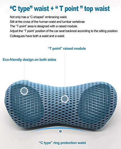 Kokyplo Memory Foam Lumbar Support Back Cushion Pillow Balanced Firmness For Lower Back Pain Relief - Ideal Back Pillow For Office Chair,Car Seat, Recliner, Bed (Blue) #TOP2