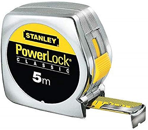Stanley 1-33-191 Powerlock Tape Measure with End Hook Without Hole, Silver, 5 m/19 mm
