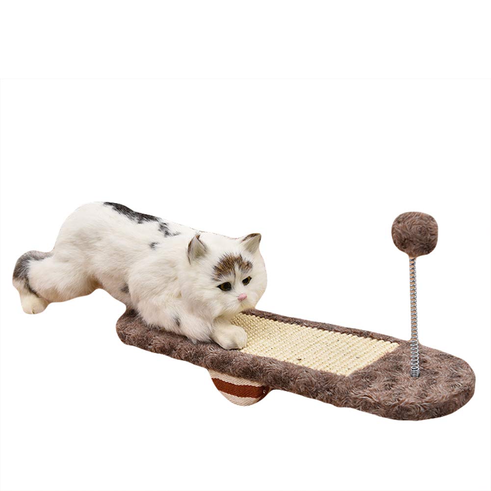 Jeu pour chat en peluche et griffoir sisal pour occuper votre chaton au salon