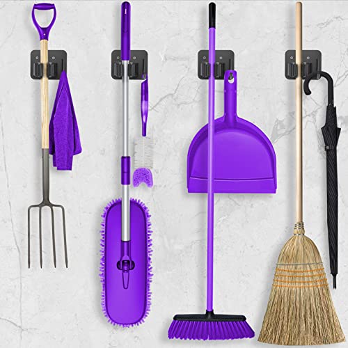 Broom Holder Wall Mount Screw Drilling, Sturdy Heavy Duty Stainless Steel Mop Gripper Rack Perforate, Perfect For Laundry Room Organize, Fit With Laundry Kitchen Garage Garden Storage System #TOP4