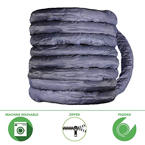 Nadair Central Vacuum Hose Cover - 30ft - Paded Machine Washable Universal Cover, Grey, ACCHO-COV30ZIP-OVO, 30ft by OVO - Image 2
