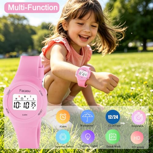 Image of Kids Digital Watch for Girls Boys,Children's Waterproof Colorful Light UP Outdoor Sport Watch with Stopwatch Alarm-Kids Gifts for Girls Boys
